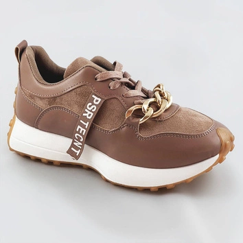 Buty sportowe z łańcuchem brązowe (n-206)