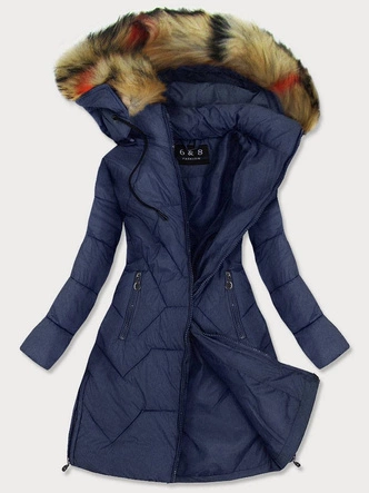 PIKOWANA KURTKA DAMSKA GRANATOWA (2013-1)