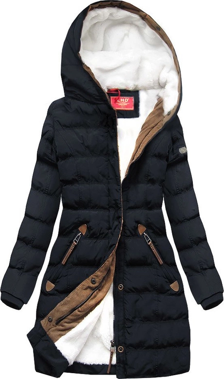 PIKOWANA KURTKA Z KAPTUREM GRANATOWA (A913)