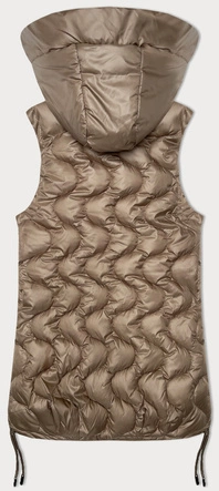 Bezrękawnik damski z ozdobnym pikowaniem S'West ciemny beżowy (B8338-12)