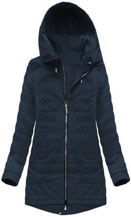 DWUSTRONNA KURTKA Z KAPTUREM GRANATOWA (W0230)