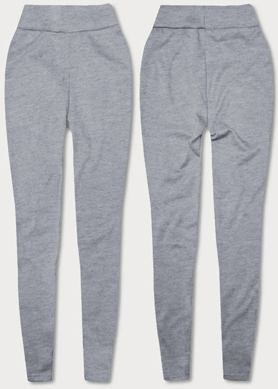 Grube bawełniane legginsy damskie szary jasny (YW002-3)