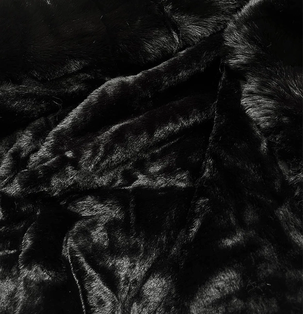 Zimowa parka damska na futerku czarna (W619/1)