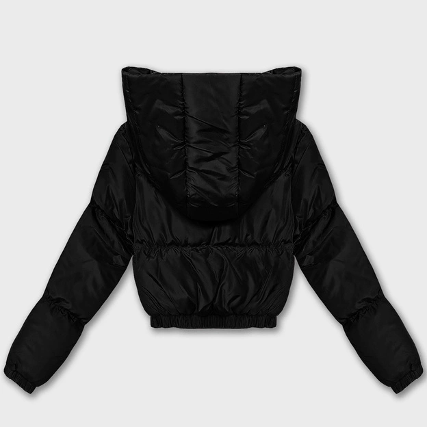 Krótka kurtka zimowa puffer J Style czarna mat (5M3360-392)