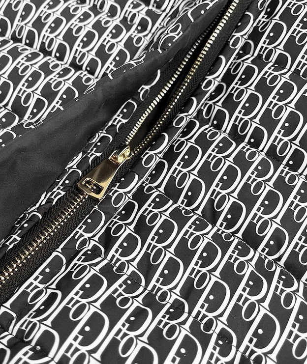 Kamizelka damska w napisy czarna (676art)