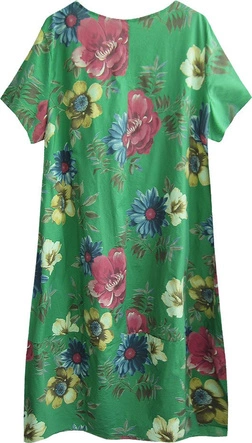 BAWEŁNIANA SUKIENKA OVERSIZE ZIELONA (341ART)