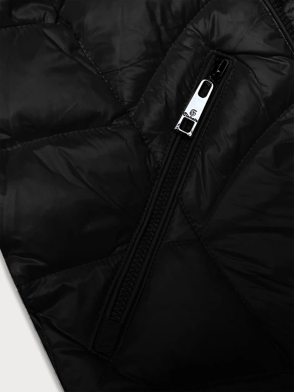 Przejściowa pikowana kurtka z kapturem damska Glakate czarna (LU-2202)