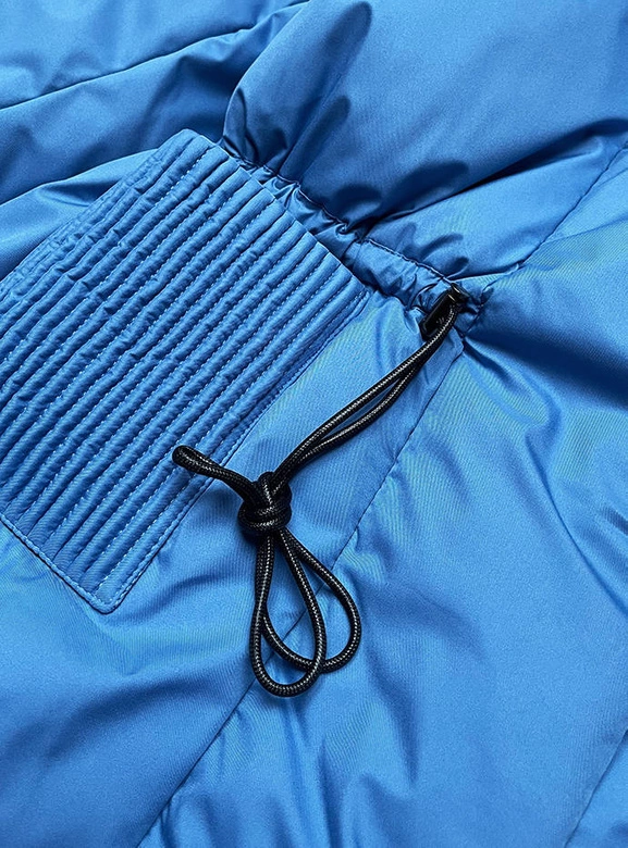 Damska kurtka z kapturem niebieska (ho-22)