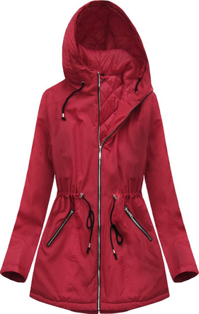 KURTKA TYPU PARKA CZERWONA (B2649)
