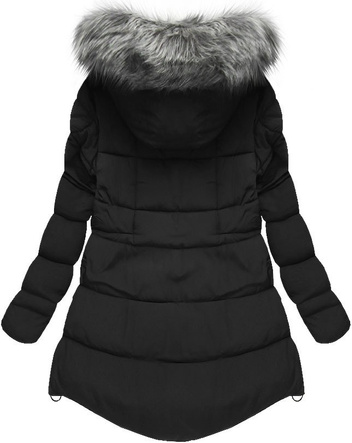 PIKOWANA KURTKA OVERSIZE CZARNA (W503)
