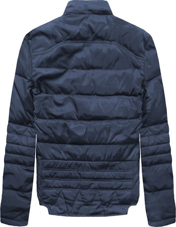 KURTKA ZIMOWA Z PUCHEM NATURALNYM GRANATOWA (M2031)