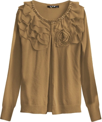 SWETEREK ZE ZDOBIENIAMI KARMELOWY (X1540X)