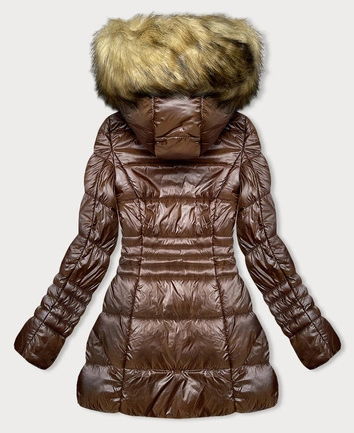 Przejściowa kurtka damska pikowana brązowa (2M-052)