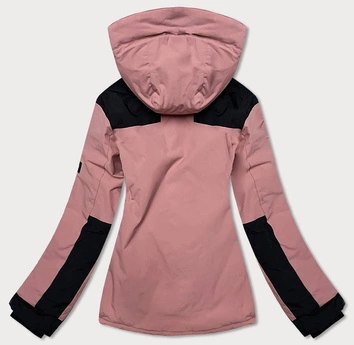 DAMSKA KURTKA ZIMOWA Z PASEM ŚNIEŻNYM RÓŻOWA (B2380)