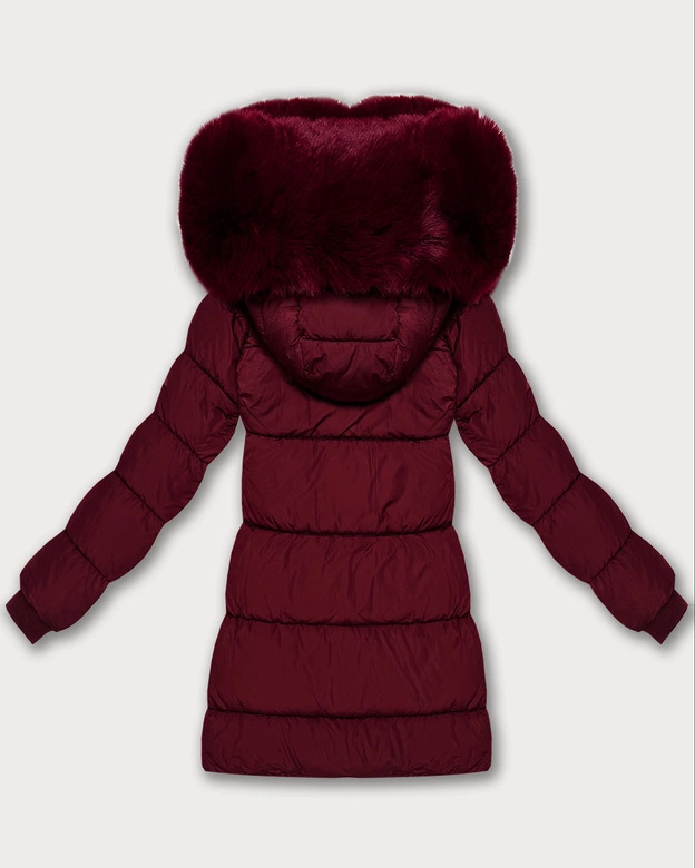 Zimowa damska kurtka puchowa J Style bordowa (16M9275-06)