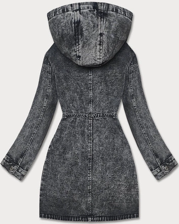 Jeansowa kurtka damska na guziki czarna (C187)