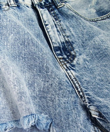 Spodenki jeansowe z wysokim stanem  (H120)