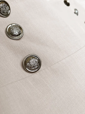 Eleganckie szerokie spodnie damskie jasny beż (33575)