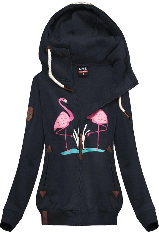 BLUZA Z FLAMINGAMI GRANATOWA 2 (X1925X)