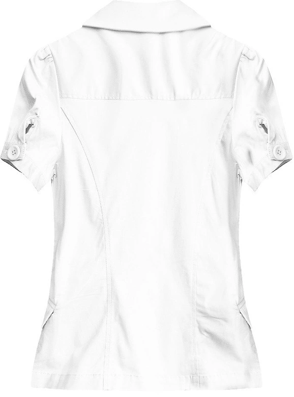 BAWEŁNIANY ŻAKIET Z KRÓTKIM RĘKAWEM ECRU (X1024X)