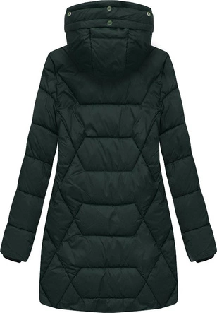 PIKOWANA KURTKA Z KAPTUREM BUTELKOWA ZIELEŃ (B2644)