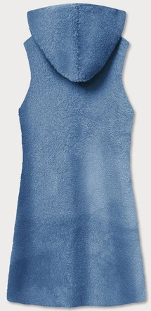 Długa kamizelka a'la wełna niebieska (b3001-13)