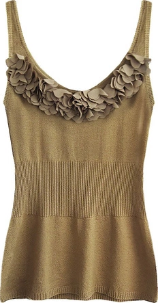 SWETERKOWA BLUZKA NA RAMIĄCZKACH KARMELOWA (1513)