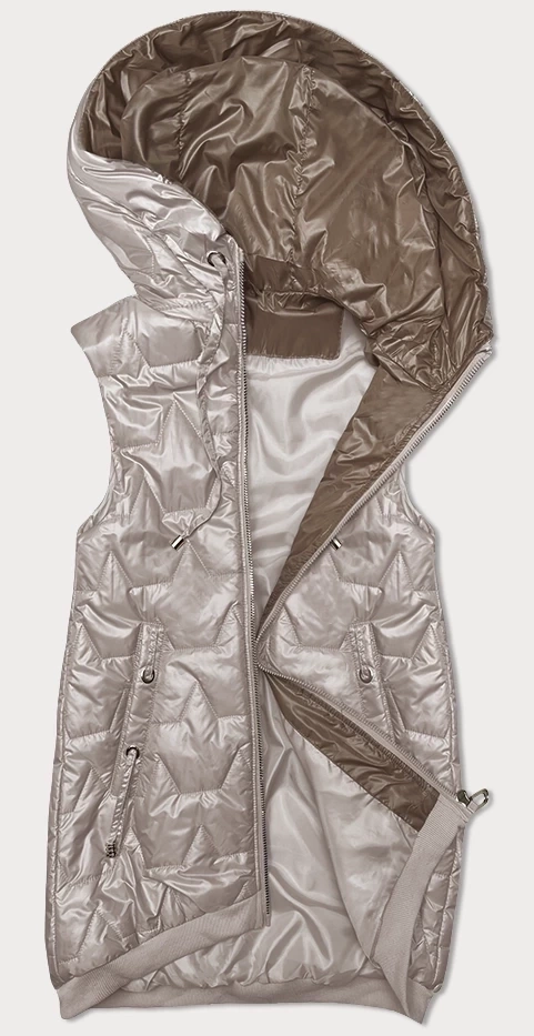 Bezrękawnik damski ze ściągaczem na dole S'West perłowy róż (B8240-51)