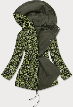 Parka damska 2w1 khaki/limonka (w702)