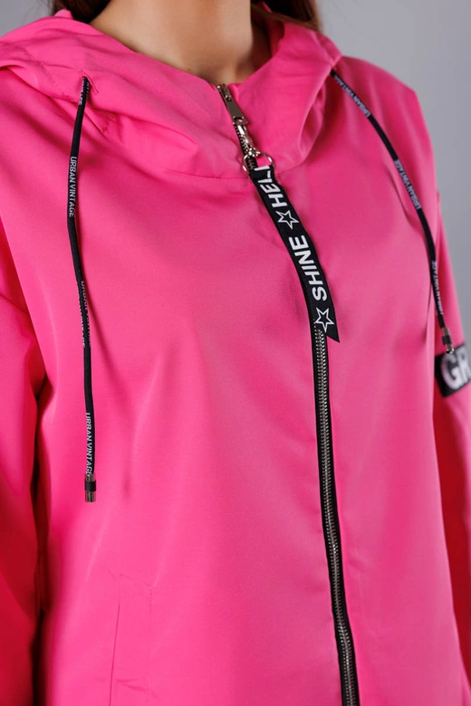 Cienka asymetryczna narzutka damska różowa (B8117-83)