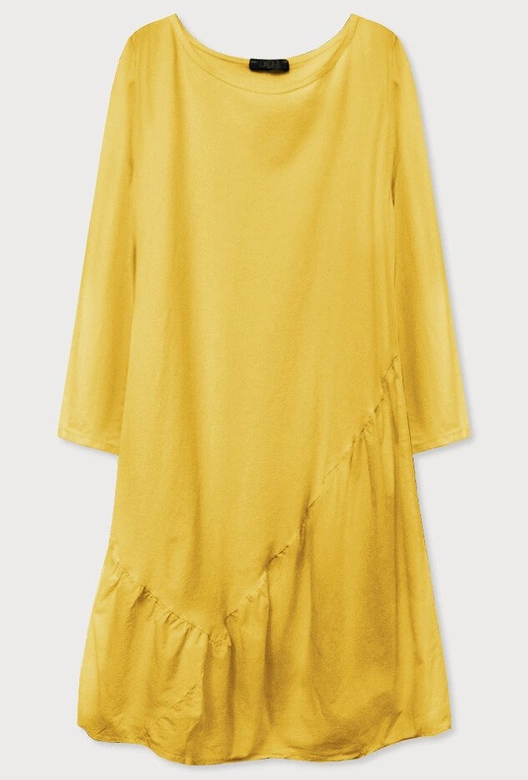 BAWEŁNIANA SUKIENKA OVERSIZE MUSZTARDOWA (306ART)