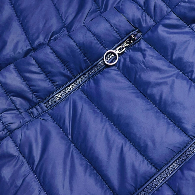 Cienka kurtka damska ze stójką niebieska (bh-2006)