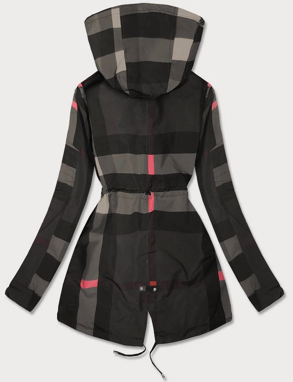 DWUSTRONNA KURTKA DAMSKA GRAFITOWO-CZARNA (W655BIG)