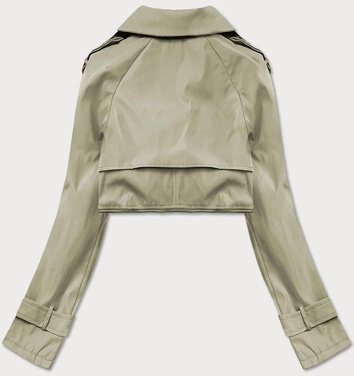 Dwurzędowy trencz z paskiem khaki (ag3-011)