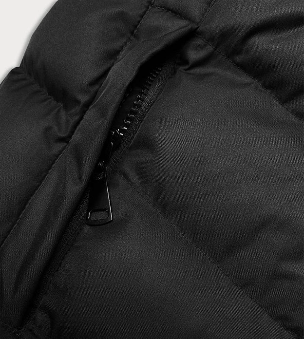 Zimowa kurtka damska z kapturem czarna (5M3155-392)