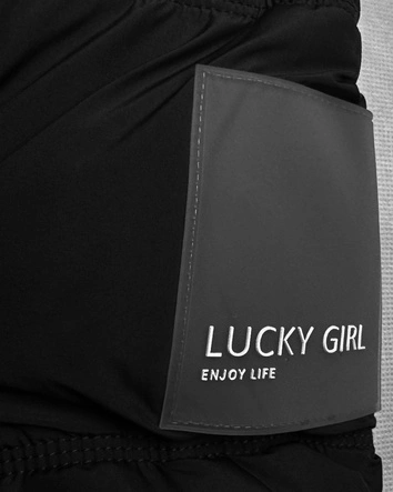 Kurtka puchowa z kapturem czarna (KK60609)