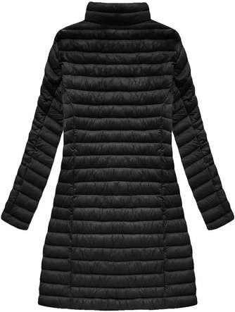 PIKOWANA KURTKA Z KAPTUREM CZARNA (7472-PLUS)