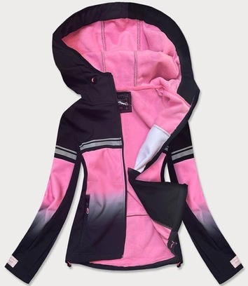 KURTKA DAMSKA SOFTSHELL OMBRE CZARNA/RÓŻ (KSW-6008)