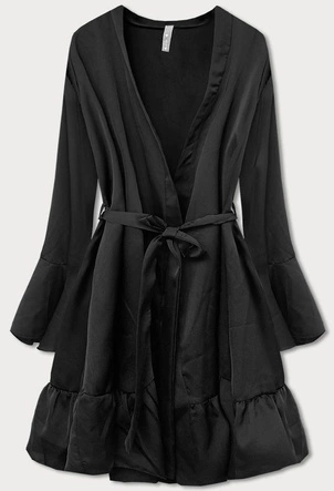 SATYNOWY SZLAFROK DAMSKI CZARNY (660ART)