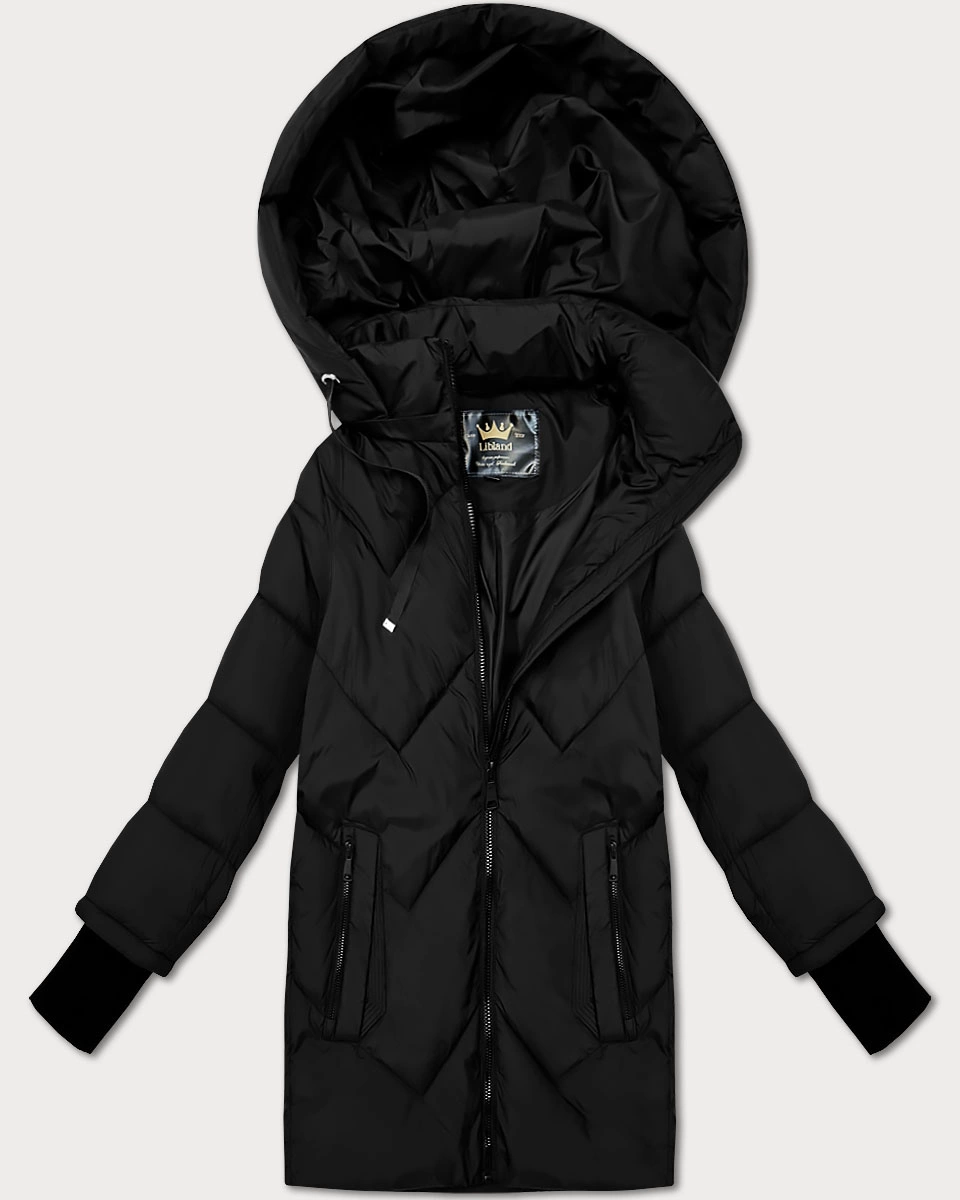 Przejściowa kurtka pikowana z odpinanym kapturem Libland czarna (LD-7749)