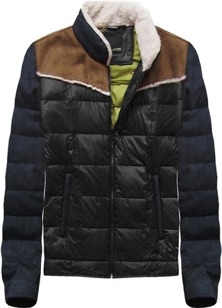 KURTKA Z PUCHEM NATURALNYM CZARNA (6032)