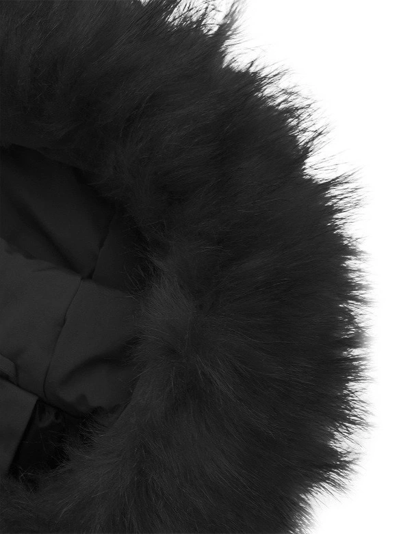 GRUBA ZIMOWA KURTKA DAMSKA Z KAPTUREM CZARNA (CARMEN)