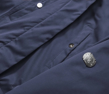 Parka zimowa damska granat-beż (m-21356)