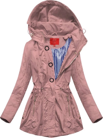 KRÓTKA KURTKA TYPU PARKA ANTYCZNY RÓŻ (P01)