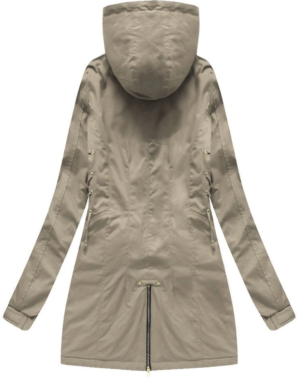 DWUSTRONNA KURTKA Z KAPTUREM BEŻOWA (XW610X)