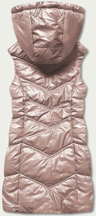 Damska kamizelka z kapturem blady róż (B8026-51)