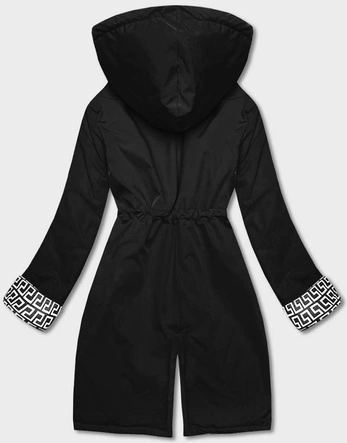 Damska parka z kapturem czarna (B8043-1026)