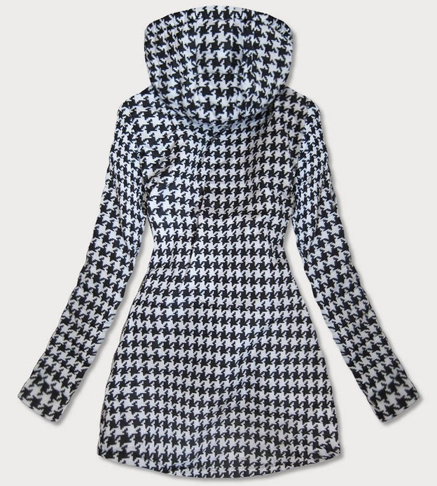 DWUSTRONNA TALIOWANA KURTKA DAMSKA CZERWONA-PEPITKA (W350)