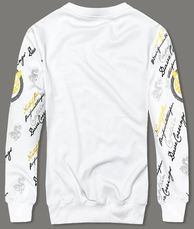 Męska bluza z nadrukiem biała (8B1106-1)