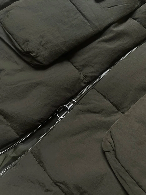 Oversizowa zimowa kurtka damska khaki (736art)